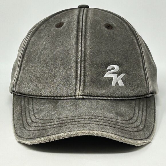2K Video Games Baseball Hat Cap Gamer Gaming Strapback 6 Panel Distressed Brown - Picture 1 of 12